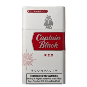 Tobacco Sepeti stoklarında bulunan orijinal Captain Black Red Compact sigara paketi, kırmızı ve siyah detaylı modern kompakt yapısıyla en taze haliyle gösterilmektedir.