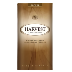 Tobacco Sepeti stoklarında bulunan orijinal Harvest Coffee 30 gram ithal sarma tütünü poşeti, taze lif dokusu ve orijinal kahve aromalı ambalaj detaylarını gösteren profesyonel ürün görseli.